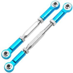 ShareGoo RC Airplane Aileron Linkage 2PCS Metal Steering Servo Turnbuckles Camber Linkage Rod Ends 70 90mm for Traxxas Slash 4x4 5807 Stampede HQ727 1 10 RC Car Blue