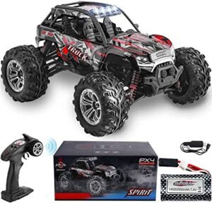 HisHerToy 4WD RC Trucks for Adults IPX4 Waterproof RC Cars High Speed Remote Control Cars 4x4 for Boys Girls 1:16 / 36km/h Off Road RC Vehicles for Kids Monster Truck Buggy Rock Crawler with Headligh