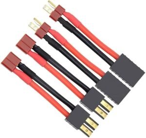 FLY RC 2Pairs T Plug Rc Lipo Battery Charger Cable for Maisto RC Car Battery Slash Rustler Stampede Bandit E Revo