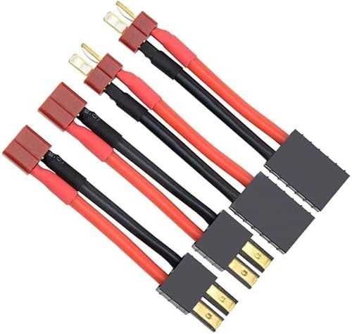 FLY RC 2Pairs T Plug Rc Lipo Battery Charger Cable for Maisto RC Car Battery Slash Rustler Stampede Bandit E Revo