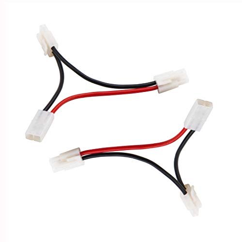 Tamiya 2pcs 1 Female to 2 Male Plug Series Power Cable 14AWG Wire for RC Speed Racing Car Battery Perfect for RC Car Tracks in NC