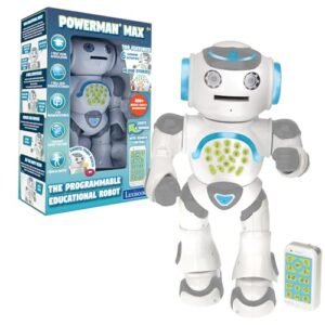 LEXiBOOK Powerman Max RC Sumo Robot STEM Programmable Toy with Remote Control for Kids Ages 4 and Up White ROB80EN