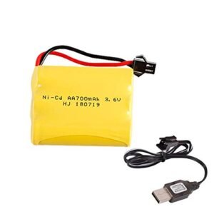 OooSure Rechargeable Ni Cd Battery AA 3 Pack 700mAh 3.6V SM 2P Plug for RC Toys and Household Appliances
