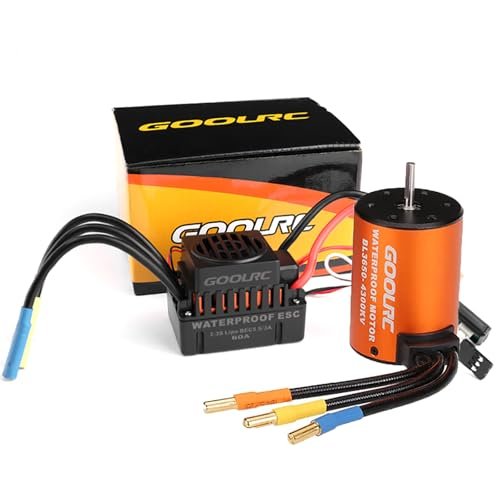 GoolRC 4300KV Brushless Motor and 60A ESC Combo for RC Crab Boat 1/10 Scale Waterproof 3650 Series