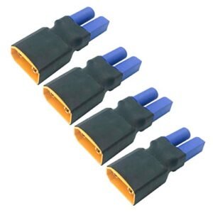 FLY RC 4pcs XT90 Male to EC5 Female Plug Connector Adapter RC Appen Essential for LiPo Battery Connections