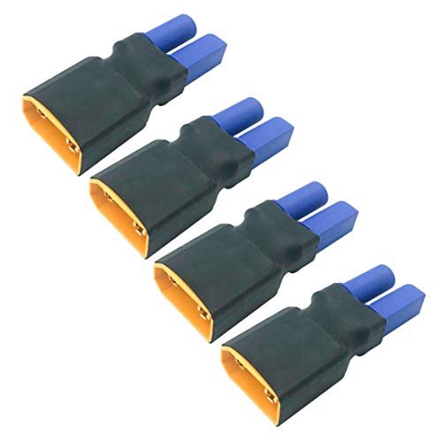FLY RC 4pcs XT90 Male to EC5 Female Plug Connector Adapter RC Appen Essential for LiPo Battery Connections