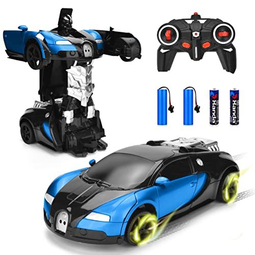 Ursulan Transform Remote Control Cars for Boys Fuel for Nitro RC Cars Deformed Robot Toy with 360 Speed Drifting One Button Transformation