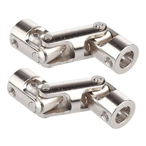 LAFEINA 2PCS Metal Double Cardan Universal Joint Gimbal Couplings 10x10mm Ideal for RC Outrigger Boat Plans