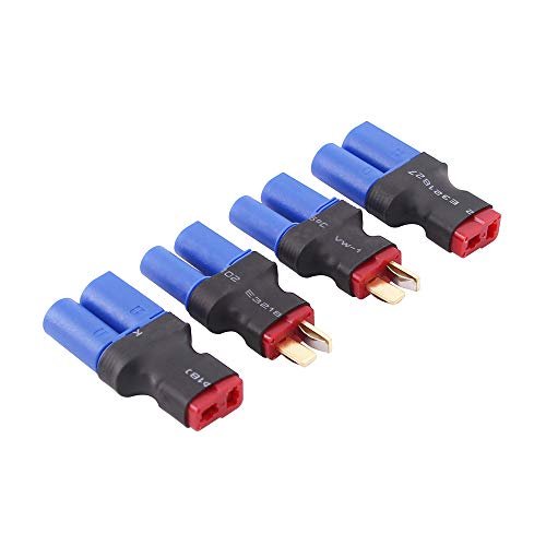 OliRC 4pcs EC5 to T Plug Style Male Female RC Connector Adapter for Wicked RC Bodies C82 4