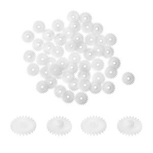 Othmro 50pcs 242A Model Plastic Gear White 24 Teeth 13mm OD 2mm Hole Dia 3.1mm Thickness for BJ Craft RC Planes DIY Projects
