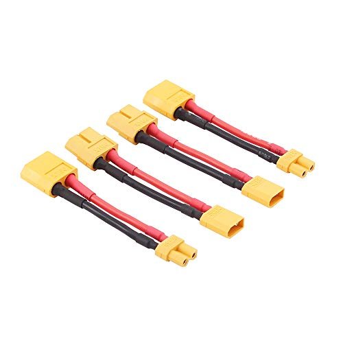 OliRC RC Propeller Adapter 4pcs XT30 to XT60 Male Female Connector with 16awg 5cm Cable