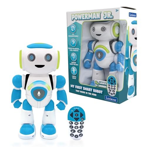 Lexibook Powerman Jr Smart Interactive Toy Robot for Kids with Animal Quiz STEM Programmable Remote Control Features the Largest RC Helicopter in the World ROB20EN