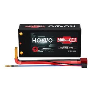 HOOVO 2S 7.4V 100C 5000mAh RC Shorty Lipo Battery Hard Case Pack for 1 10 Scale RC Hard Bodies
