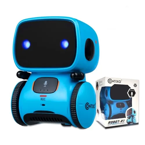 Contixo R1 Robot Toys for Kids - Smart Robots for Kids Voice Control Talking Dancing Learning Educational Toys for Boys Girls Toddlers Age 3-8 Years Old Birthday Gifts for Kid Blue