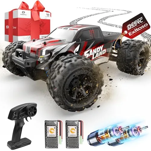 DEERC High Speed 1/16 Scale RC Toy Car Battery Powered 4WD Off Road Monster Truck for Kids and Adults