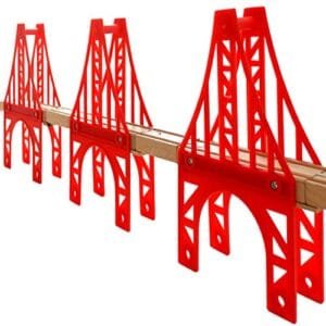 Burlington Hobbies RC Track Compatible Wooden Train Bridges Set 3 Suspension Bridges for Kids Wood Toys