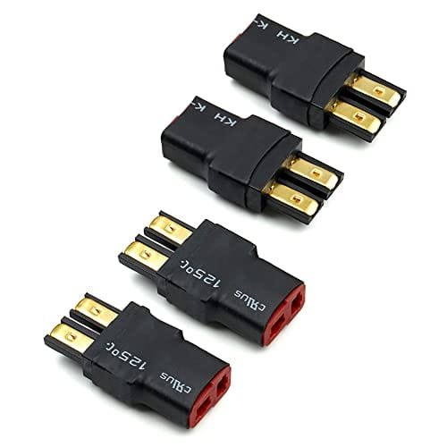 Elechawk 4 PCS Female T Plug Deans to Male Adapter for Universal RC Battery Charger TRX Connector Compatibility