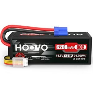 HOOVO 4S 14.8V 80C 6200mAh RC Lipo Battery Hard Case with EC5 Connector for FPV UAV Drone RC Quadcopter Helicopter Airplane Racing 1 Pack Explore RC Helicopter History
