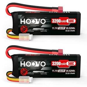 HOOVO 3S 11.1V 3200mAh 50C RC Lipo Battery with T Connector Featured in Best RC Helicopter Magazine