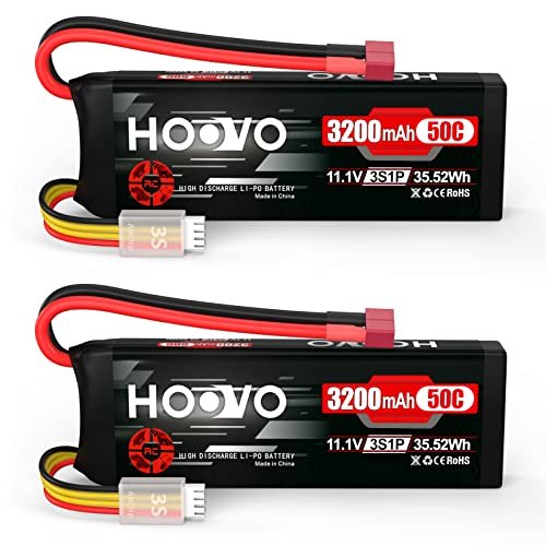 HOOVO 3S 11.1V 3200mAh 50C RC Lipo Battery with T Connector Featured in Best RC Helicopter Magazine