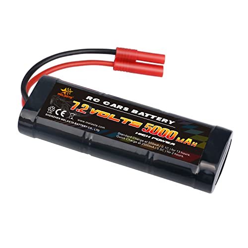 Melasta 7.2V 5000mAh NiMH RC Battery Pack for Cheap RC Construction Vehicles with Banana Connector