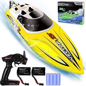 YEZI Venom Fast RC Boat for Kids & Adults, Self-Righting Remote Controlled Boat, Yellow