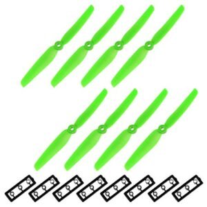 uxcell Trepador RC Tires 6030 6x3 Inch CW CCW 2 Vane Propellers for Quadcopter Hexacopter Multirotor Green 4 Pairs with Adapter Rings