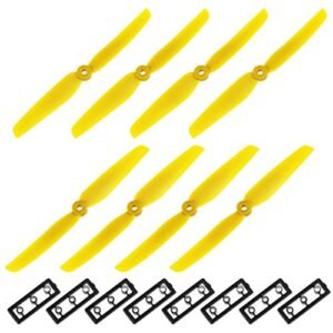 uxcell Weld RC Drag Wheels 6030 6x3 Inch CW CCW 2 Vane Propellers for Quadcopter Hexacopter Multirotor Yellow 4 Pairs with Adapter Rings