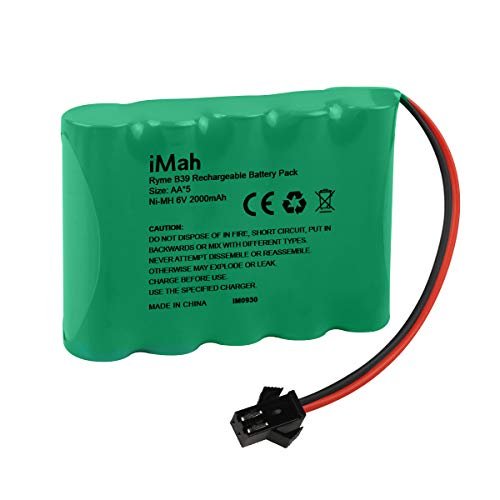 iMah Ryme B39 5 Cell AA 6V 2000mAh Ni MH High Capacity Rechargeable Battery Pack with SM 2P Plug for RC Car Truck Buggy