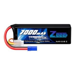 Zeee 4S Lipo Battery 7000mAh 14.8V 100C Soft Pack RC Battery with EC5 Connector for Jim's RC Hobby