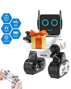 OKK Smart RC Robot Toy for Kids with RC Jet Sound Touch and Voice Control Programmable Robotics for Boys Girls White