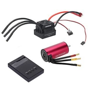 GoolRC S3670 RC Brushless Motor ESC Combo 2850KV Sensorless Brushless Motor 120A Brushless ESC and Program Card Combo Set for 1/5 Scale RC Toys Perfect Modification Accessories