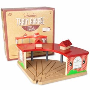 Conductor Carl Wooden Train Track Garage RC Storage for Train Cars and Sets