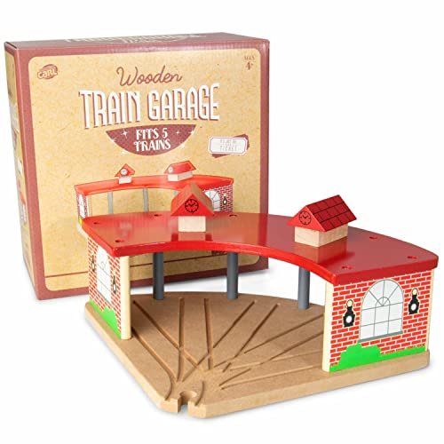 Conductor Carl Wooden Train Track Garage RC Storage for Train Cars and Sets