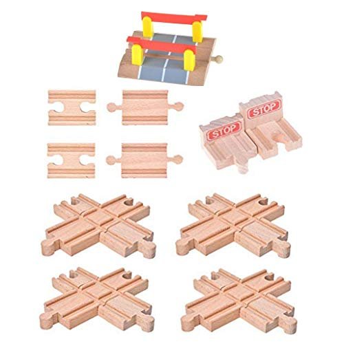 Haiabei 11 Pack Wooden Train Tracks Sets Compatible with All RC Hobbies