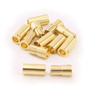 OliRC 6 Pairs 6.5mm Gold Plated Male and Female Bullet Banana Connectors Plugs for DIY RC Plane Battery ESC Motor C118 6