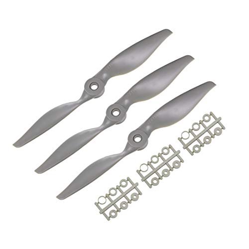 uxcell RC Airplane Calculator Compatible 8x6 Inch 2 Vane Nylon Gray Propellers 3Pcs with Adapter Rings