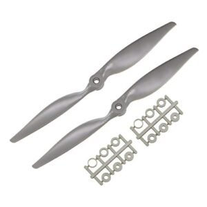 uxcell Seawind RC Airplane Nylon Gray 11x5.5 Inch 2 Vane CW RC Propellers with Adapter Rings 2Pcs