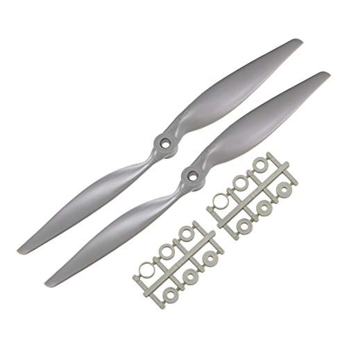 uxcell RC Propellers CW 12x6 Inch 2 Vane Nylon Gray for Spacewalker RC Airplane 2Pcs with Adapter Rings