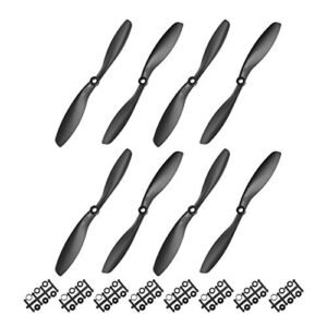 uxcell RC Propellers CW CCW 8045 8x4.5 Inch 2 Vane Fixed Wing for Skyline RC Airplanes Nylon Black 4 Pair with Adapter Rings