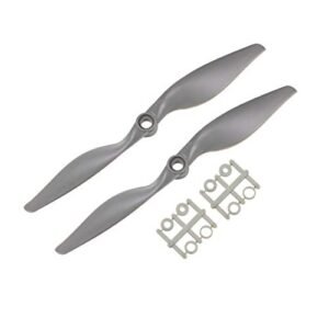 uxcell RC Airplane Training Propellers CW 7x5 Inch 2 Vane Nylon Gray 2Pcs with Adapter Rings