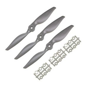 uxcell RC Propellers CW 8x4 Inch 2 Vane for Airplane Nylon Gray 3Pcs with Adapter Rings Perfect for RC Airplane Lessons
