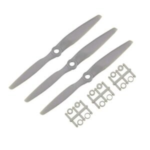 uxcell AMR RC Airplane Nylon Gray 6x4 Inch 2 Vane CW Propellers 3Pcs with Adapter Rings