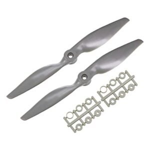 uxcell RC Propellers CW 9x4.5 Inch 2-Vane for Airplane Nylon Gray 2Pcs with Adapter Rings