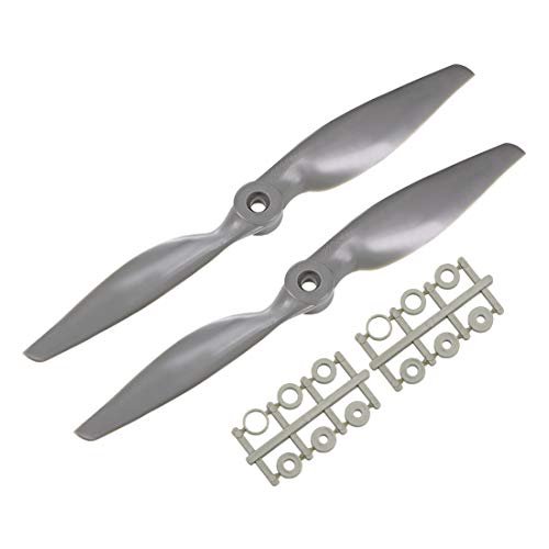 uxcell RC Propellers CW 9x4.5 Inch 2-Vane for Airplane Nylon Gray 2Pcs with Adapter Rings
