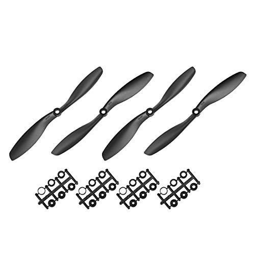 uxcell RC Propellers CW CCW 8045 8x4.5 Inch 2 Vane Fixed Wing for Airplane with Bowman Rings for RC Engines Nylon Black 2 Pair