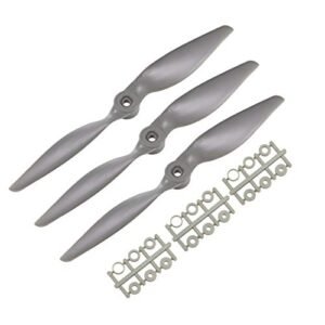 uxcell RC Airplane Materials Nylon Gray CCW 9x6 Inch 2 Vane Propellers 3Pcs with Adapter Rings