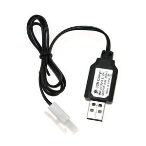Maxmoral 9.6V USB Charger Cable for Li Ion Battery RC Car KET 2P
