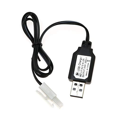 Maxmoral 9.6V USB Charger Cable for Li Ion Battery RC Car KET 2P