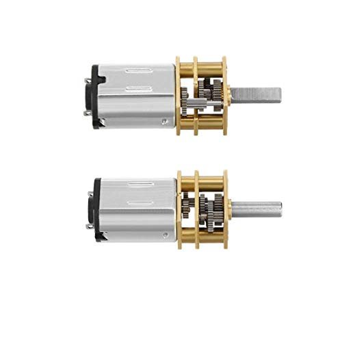 2Pcs DC 3V 25RPM Full Metal Gearbox Micro Speed Reduction Motor with D Shaft